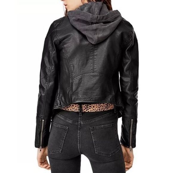 NEW WE THE FREE by Free People Women’s Small New Dawn Vegan Faux Leather Black M - Picture 9 of 9